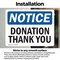 Signmission Donation Thank You, 5 in W x Rectangle, Vinyl Decal OS-2PACK-NS-D-35-L-11458 - alternate 6